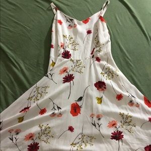 White with flowers dress